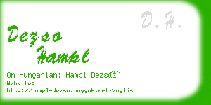 dezso hampl business card